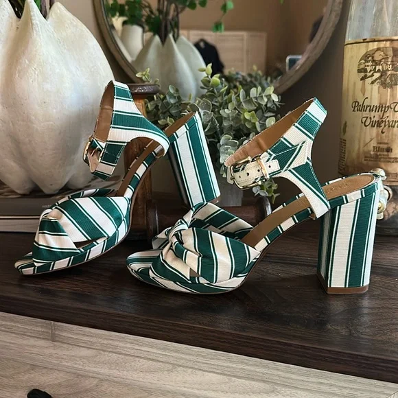 NIB | Sezane Editions ‘Carmela’ High Sandals Green Str… - Picture 7 of 12